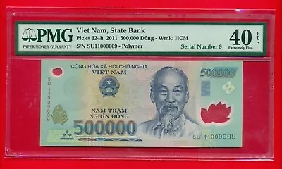 Vietnam 500000 Polymer 2011 Serial Number 9 - PMG40 EPQ • $20.50
