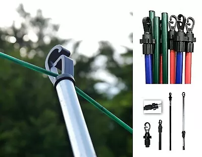 2.4M TELESCOPIC Prop Washing Support Clothes Line Pole Metal Telescopic Pole Rod • £7.99