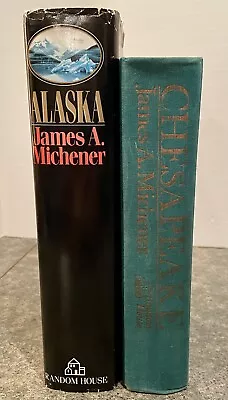 Alaska & Chesapeake By James A. Michener Hardcover Lot Of Two Dust Jackets • $19.99