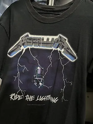 Vintage 2007 Metallica Ride The Lightning Faded Band Shirt Double Sided  L • $50