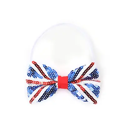 Union Jack Sequin Bow Tie Mens Fancy Dress Great Britain Flag King's Coronation • £3.99