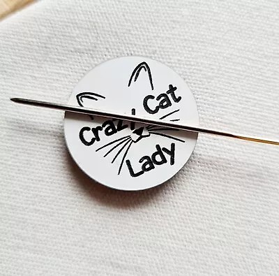 Crazy Cat Lady Magnetic Needle Minder Keeper Holder Embroidery Cross Stitch • £1.99