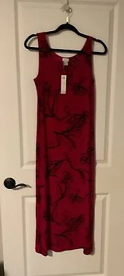 Chico's Travelers Scoop Neck Side Slit Sleeveless Maxi Dress Botanic Berry Sz 0 • $15