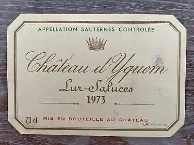 1973 Château D'Yquem Label • £25.74