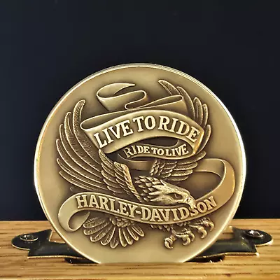 Harley Davidson -Live To Ride Ride To Live-1.75 In New   Bronze Medal • $17.95