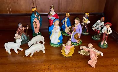 Vintage Paper Mache Nativity Set (14) - Made In Italy • $65