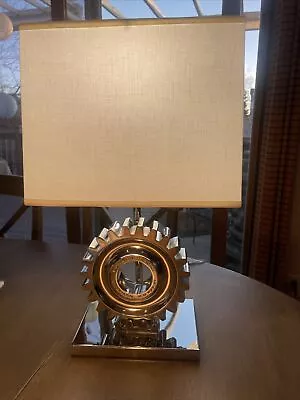 Unique Lauren Ralph Lauren Glossy Chrome Industrial Gear Table Lamp 19'' • $225