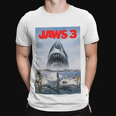 Jaws 3 T-shirt -  Movie Poster 70s 80s Shark Movie Film Retro Yolo Gift Tv • £8.39