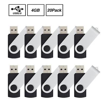 30Pack 2GB 4GB Flash Drive USB Memory Stick Swivel Thumb USB 2.0 Pen Drive Disk • $100.99