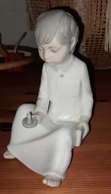 [offers] Lladro Zaphir Nao  Boy Sitting Holding Candle And Book  ~ Mint-uk Based • £60