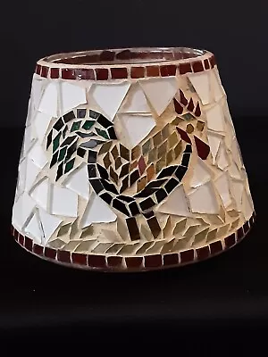 Vintage Mosaic Home Interiors Candle Lamp Shade With Rooster • $11.99