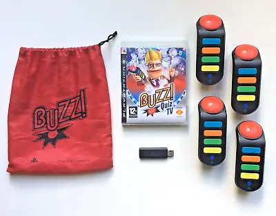 £46.83 • Buy 4x Buzz Wireless Controllers + USB Dongle + Bag + Buzz Quiz TV | PlayStation 3