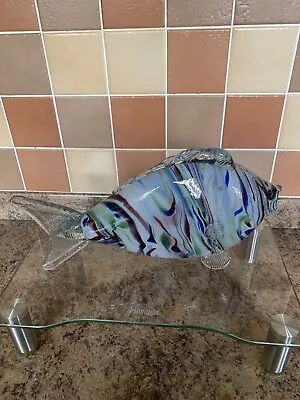 Vintage 70s Murano Multi-Coloured Glass Art Fish Handblown • £21