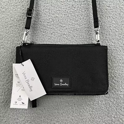 Vera Bradley Lighten Up RFID Crossbody Strap Wrist Strap Black Purse Handbag NWT • $49.99