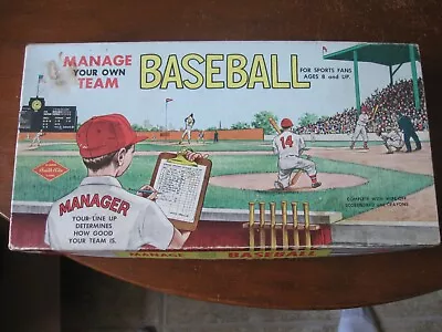 Vintage MANAGE YOUR OWN TEAM Baseball BOARD GAME Nice GRAPHICS MLB • $20