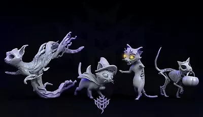 Cat Trick Or Treaters Halloween Minis - D&D RPG Malifaux Adorable Nightmares • $143.88