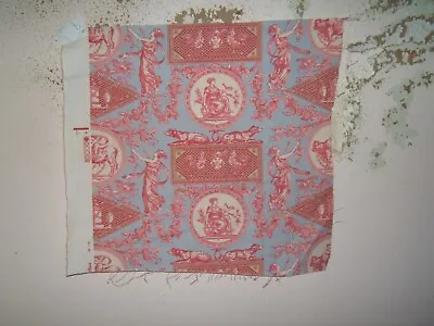 Laura Ashley Traditional Romanic Toile 20  W X 19  L Color Blue And Coral • £13.90