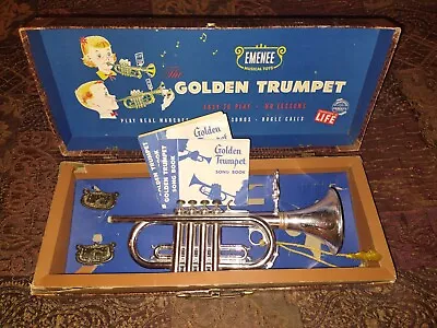 Emenee Golden Trumpet Child Toy 1952 Product Collector Vintage Toy/w Case +Parts • $7