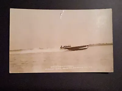 Mint USA RPPC Speed Boat Marine City Michigan MI • $150