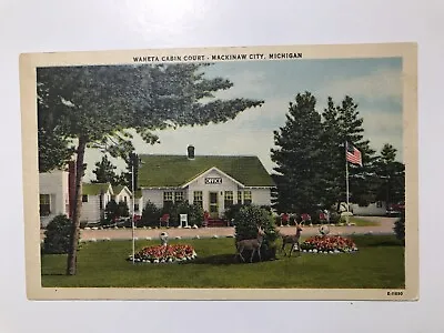 Vintage 1953 Waneta Cabin Court Mackinaw City Michigan Postcard • $3.99