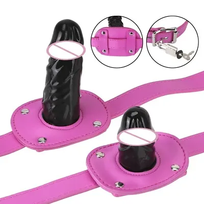 Silicone Open Mouth Gag Oral Stopper Bondage BDSM Plug Restraint Lock Belt Women • $9.59