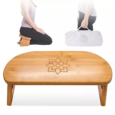 Mindful Modern Folding Meditation Bench - Bamboo Kneeling Stool White/Brown  • $53.84