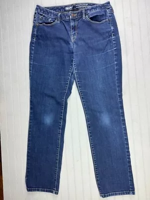 Mossimo Size 8 29s Womens Jeans Mid Rise Curvy Straight Stretch Med Wash • $21.99