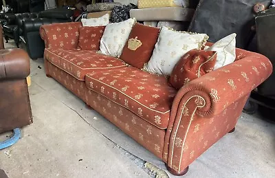 Laura Ashley Fabric Chesterfield 4 Seat Sofa UK DELIVERY £95 • £399