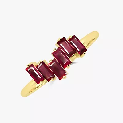 Natural Red Ruby Baguette Ring | Wedding Ruby Ring For Women | Gift For Her • $15