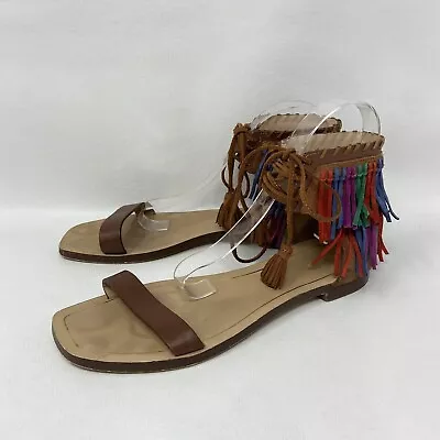 Zara Women Multi-color Leather Fringe Sandals Women’s Size EU 40/US 9 • $12.02