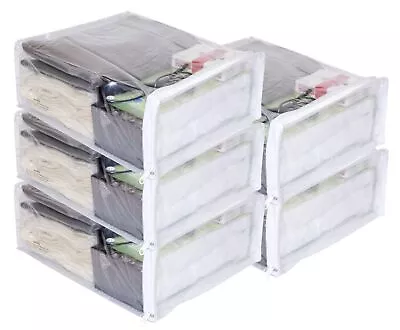 5-Pack Clear Vinyl Zippered Storage Bags 9 X 11 X 4 Inch • $28.33