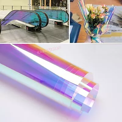 Blue Chameleon Rainbow Iridescent Wrap Window Film Glass Sticker Decal Tint PET • $29.03