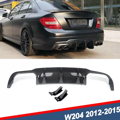 Carbon Fiber Look Rear Bumper Diffuser Lip For Mercedes Benz W204 C350 2012-2014 • $156.99