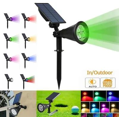 T-SUN 4/7 LED Solar Spot Lights Wall Outdoor Garden Yard Path Lamp Security Lamp • £26.99