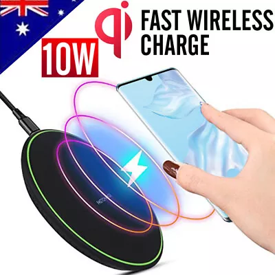 Qi Wireless Charger 10W FAST Charging Pad Receiver For IPhone Huawei P30 Pro • $15.99