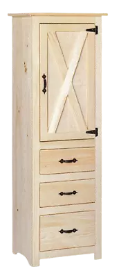 NEW AMISH Unfinished Solid Pine | Linen Cabinet | Barn Door | Modern Farmhouse! • $442