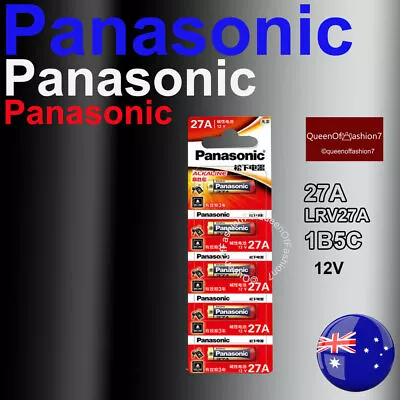 5 X 27A Panasonic 12V 27A/A27 Battery Batteries Garage Car Remote Alarm • $12.65