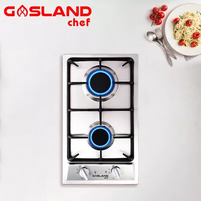 GASLAND Chef 30cm Gas Cooktop 2 Burner Hob Cast Iron Cooker Stove AU Plug NG LPG • $209.99