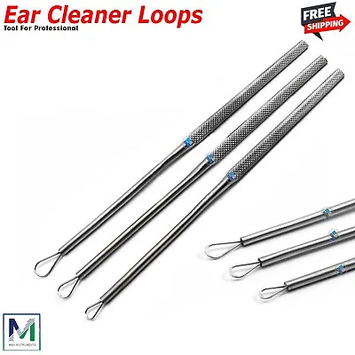 Set Of 3 Medical Ear Cleaner Loop Ear Wax Remover Tools Ear Pick Curette ENT New • $9.80