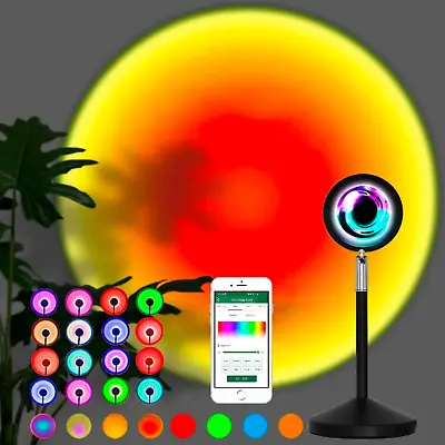 Sunset Lamp Projector With App Control – 16 Colours LED Sunset Projection Light • £9.99