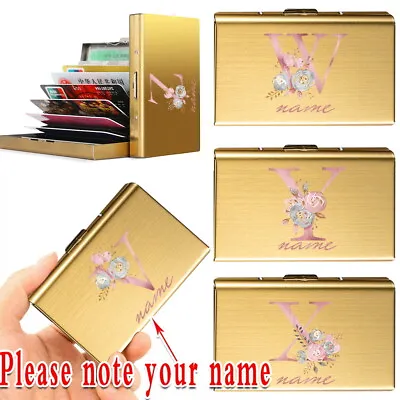 Personalised Custom Name Credit Card Holder Aluminum Metal Wallet Case Box UK • £5.99