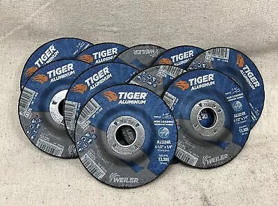 (QTY 10) Weiler 58225 Grinding Wheel 4-1/2  X 1/4  Tiger Aluinum Type 27 ALU24R • $15