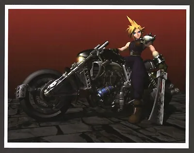 Final Fantasy VII 7 Playstation 1 PS1 PC Cloud On Motorcycle Art Print Poster • $14.95