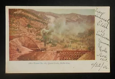 1906 Tunnel No. 16 Moffat Line Steam Engine Train Trestle Bridge Quartz Creek CO • $4.82