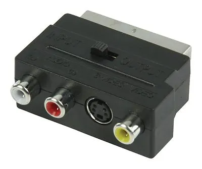 £6.46 • Buy Glaxio Switchable SCART AV Adapter (SCART Male To 3x RCA Female +S-Video Female)