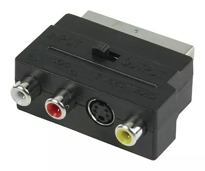 Glaxio Switchable SCART AV Adapter (SCART Male To 3x RCA Female +S-Video Female) • £6.75