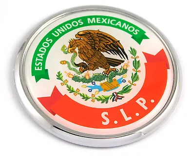 SLP S.L.P. Mexico Mexican State 2.75  Car Chrome Round Emblem Decal 3D Badge • $9.99