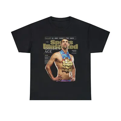 Michael Phelps USA Olympics Swimming Medals Sports Illustrated Cover Tee Shirt • $22.61