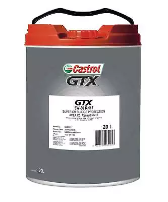 Castrol Gtx 5W-30 Rn17 20L 3428037 • $374.81