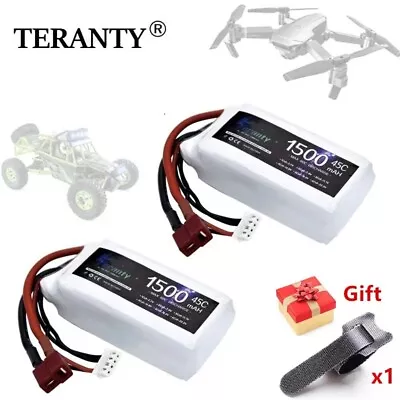 $34.95 • Buy 3s 11.1v 1500mAh 45/60C LiPo Battery W/Deans T Plug For RC FPV Drone Car COMPACT